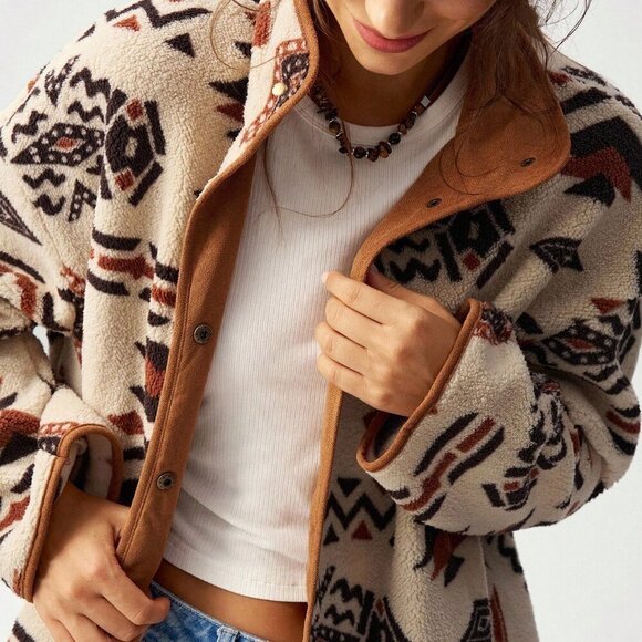 Multicolor Casual Women's Long Sleeve Coat - Picture 6 of 8